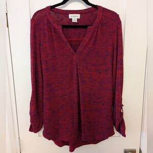 Liz Claiborne Red & Purple Knit Top